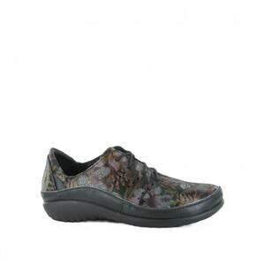 NEW YALEET women's kumara lace up shoe in dark floral leather